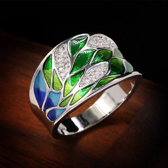 New Gorgeous Sterling Silver CZ Wide Band Ring - Picture 1 of 4